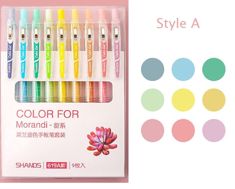 Coloured gel Pens for Journaling,Planner, journal, Diary, studying, arts , set of 9