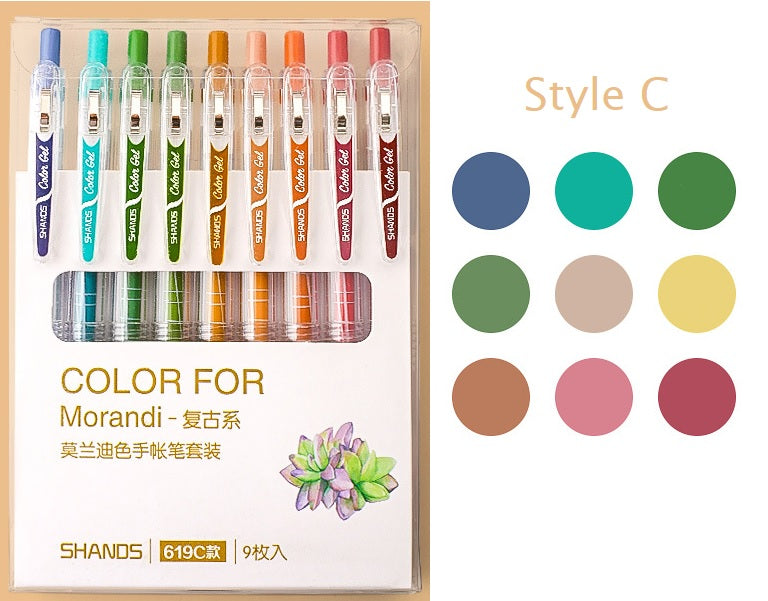 Coloured gel Pens for Journaling,Planner, journal, Diary, studying, arts , set of 9