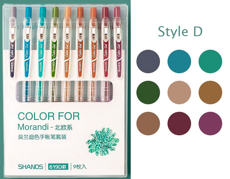 Coloured gel Pens for Journaling,Planner, journal, Diary, studying, arts , set of 9