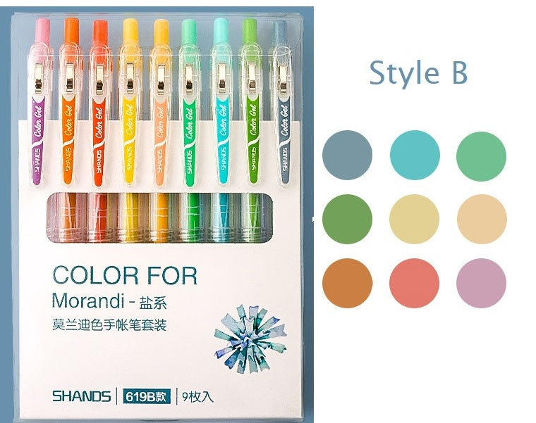 Coloured gel Pens for Journaling,Planner, journal, Diary, studying, arts , set of 9