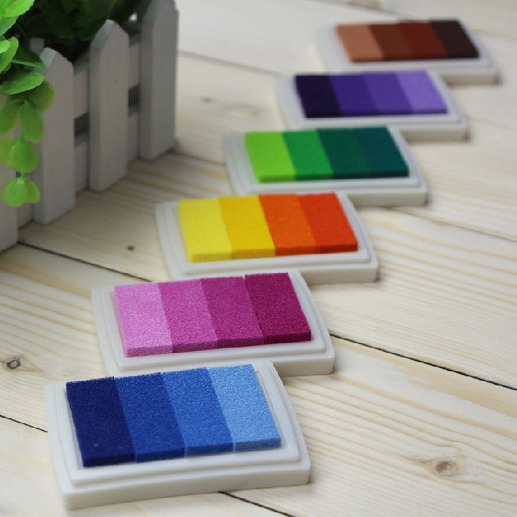6 Color Gradient Ink Pad, craft ink pad,finger print ink pad,,rainbow ink pad, ink for stamp