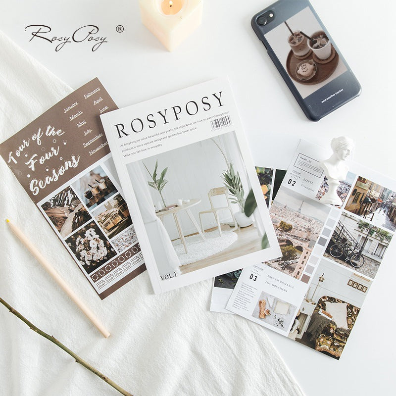 Stylish Sticker book/RosyPosy sticker magazine for journaling, craft, scrapbooking