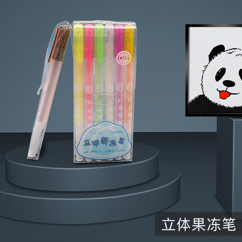 3D Jelly Pens ( set of 6 )