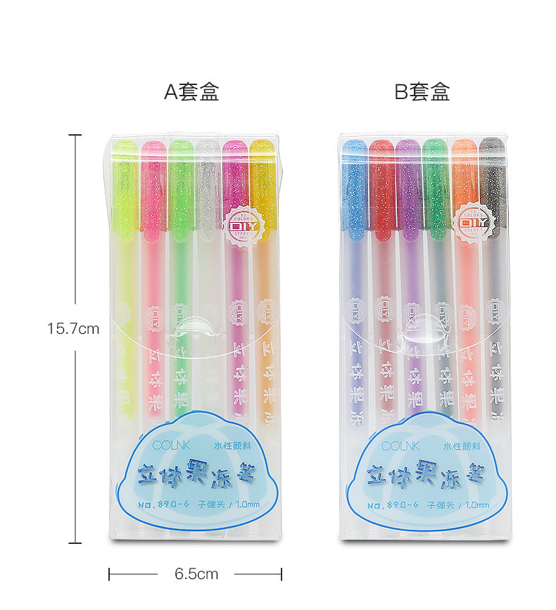 3D Jelly Pens ( set of 6 )