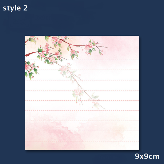 Japanese style floral memo pad for Journaling,Planner,bullet journal,Diary, studying