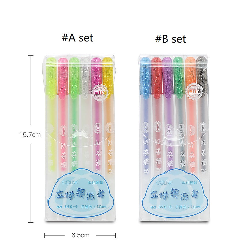 3D Jelly Pens ( set of 6 )