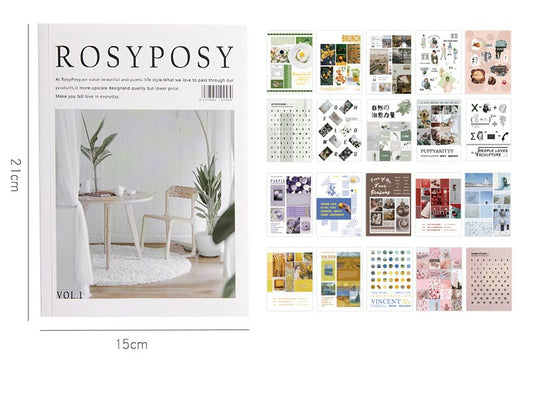 Stylish Sticker book/RosyPosy sticker magazine for journaling, craft, scrapbooking