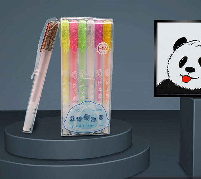 3D Jelly Pens ( set of 6 )