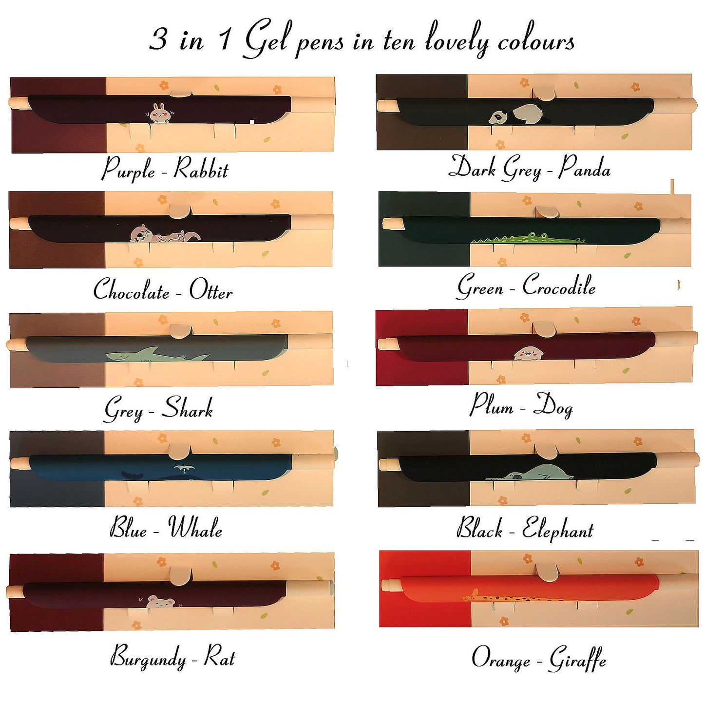 3-in-1 Gel Pens, Ruler, Bookmark