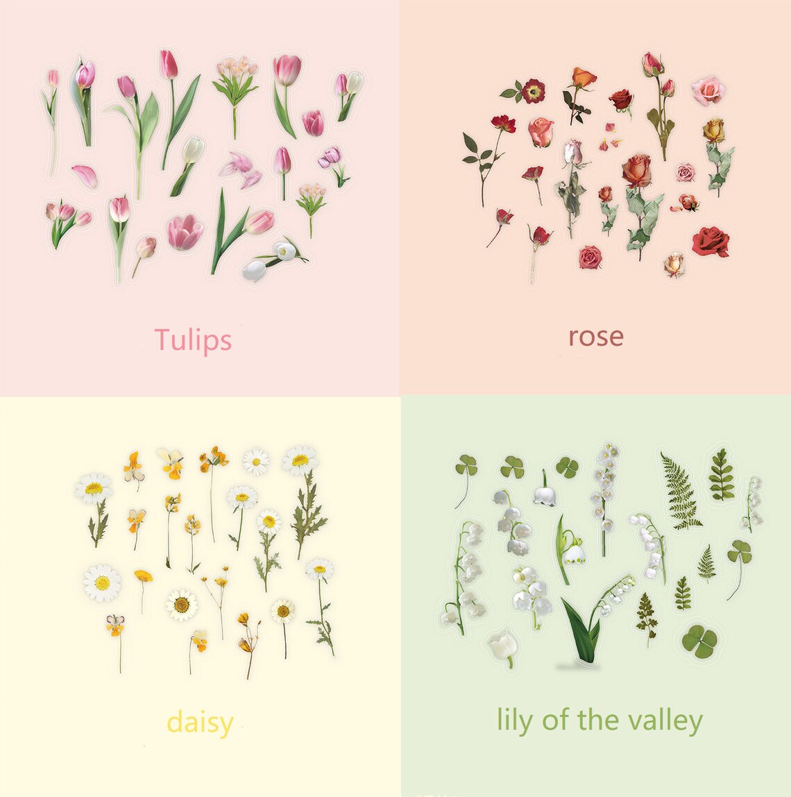 Vinyl Flower stickers (40 pcs)