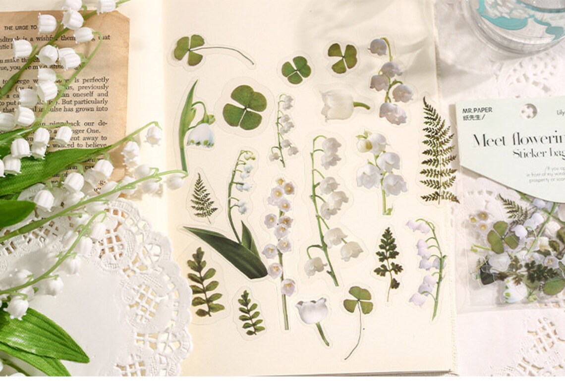 Vinyl Flower stickers (40 pcs)