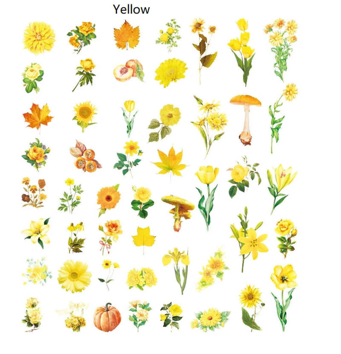 Vinyl Flower Stickers (50 pack)