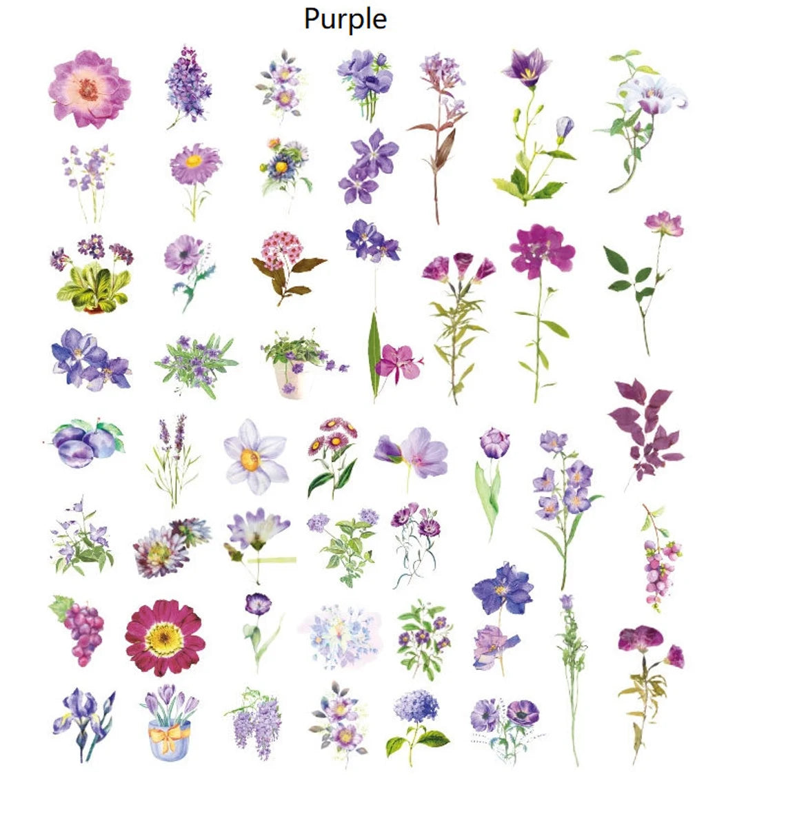 Vinyl Flower Stickers (50 pack)