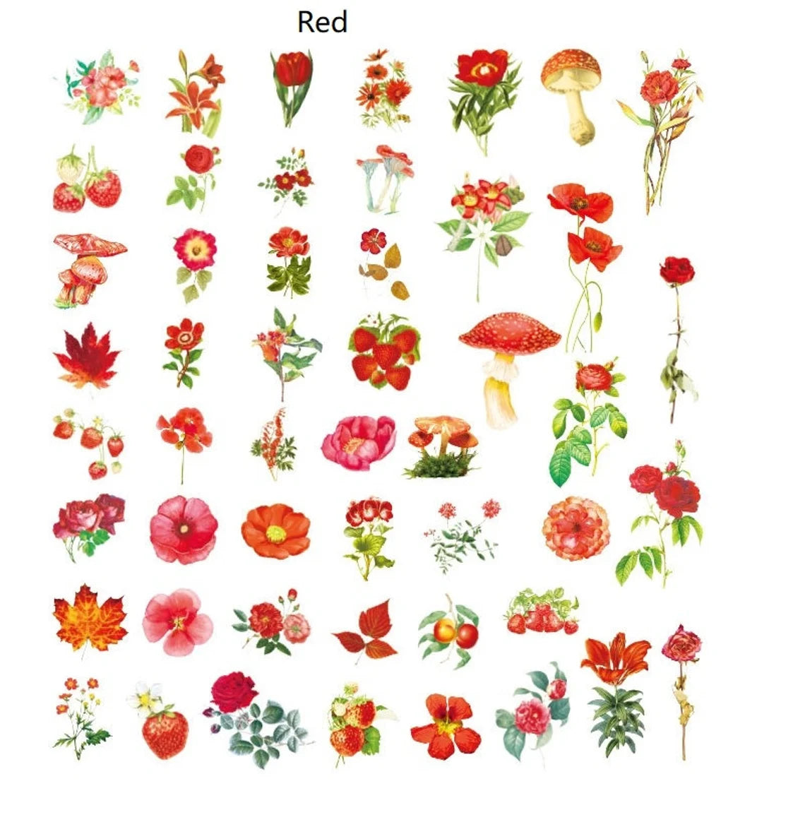 Vinyl Flower Stickers (50 pack)