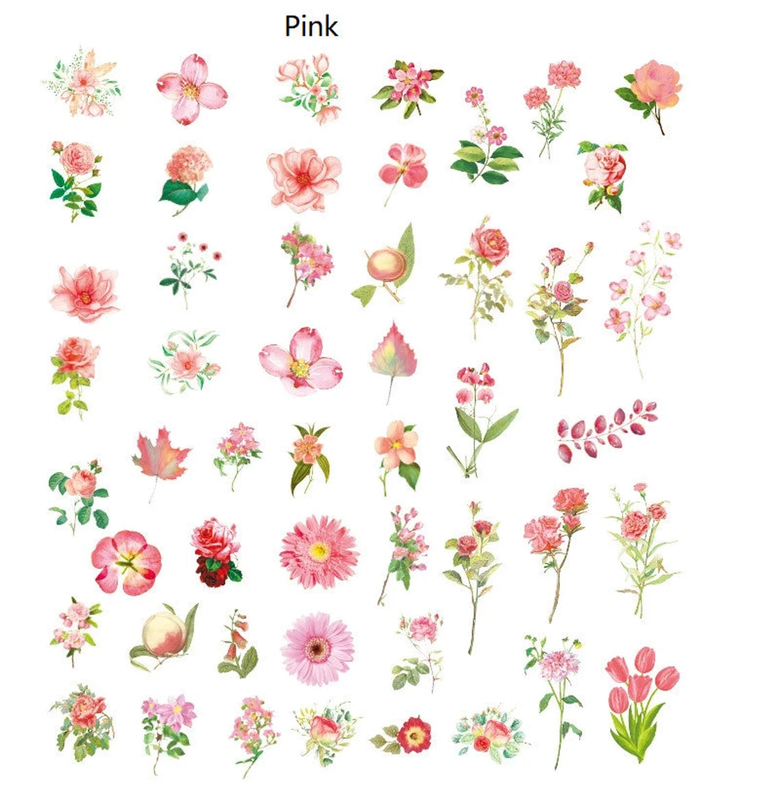 Vinyl Flower Stickers (50 pack)