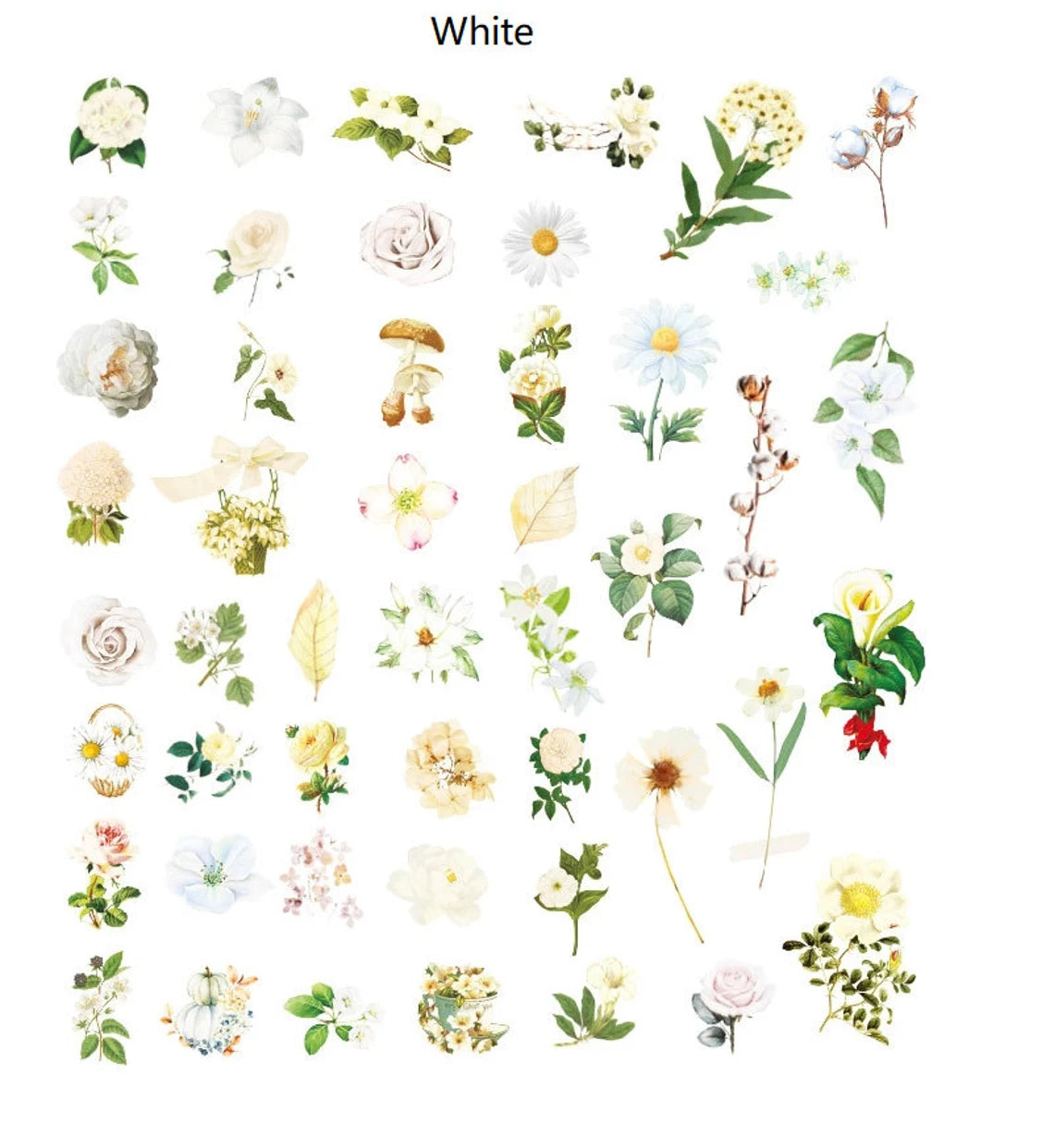 Vinyl Flower Stickers (50 pack)