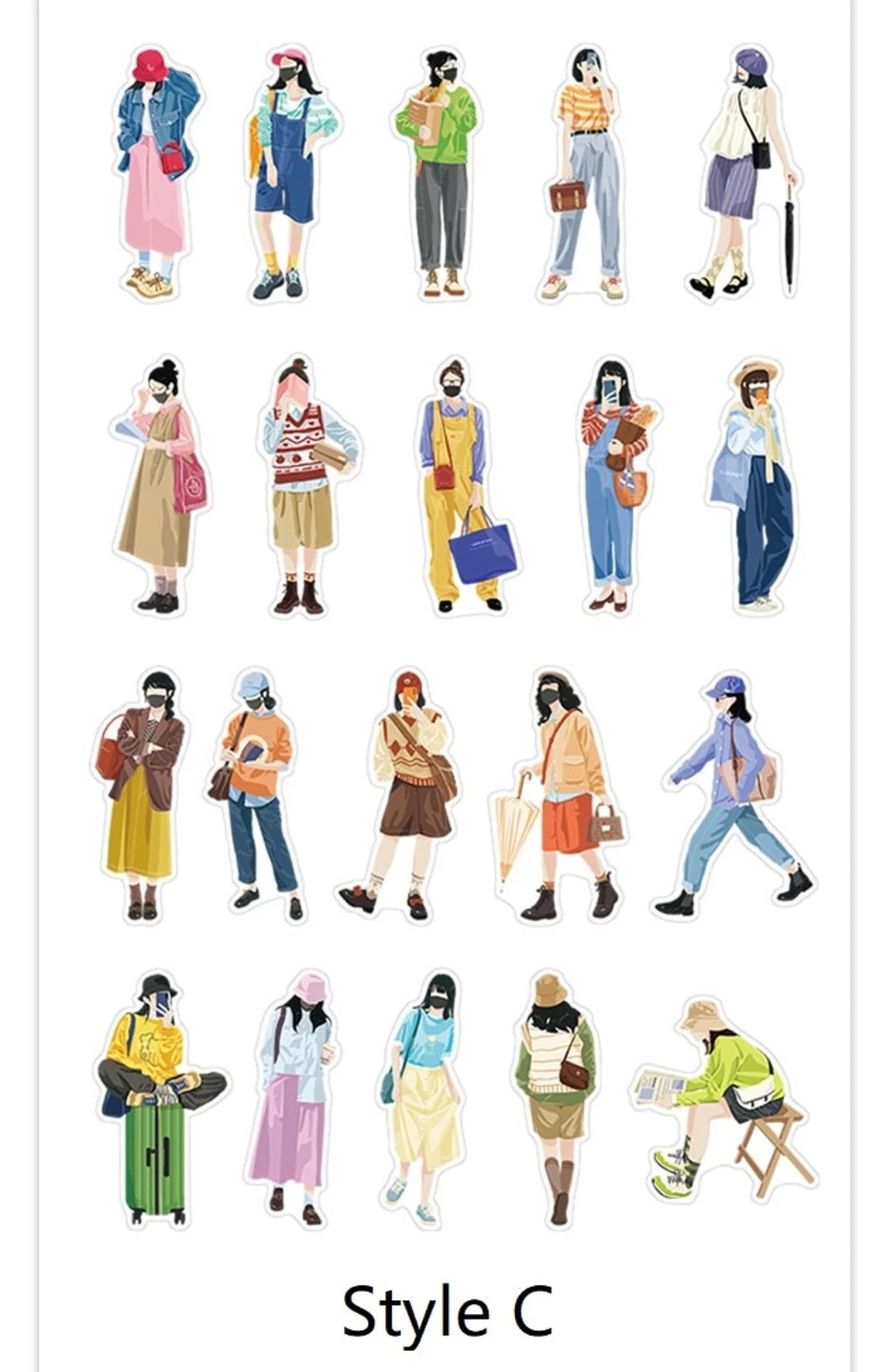 Kawaii Fashion Stickers Girls & Boys