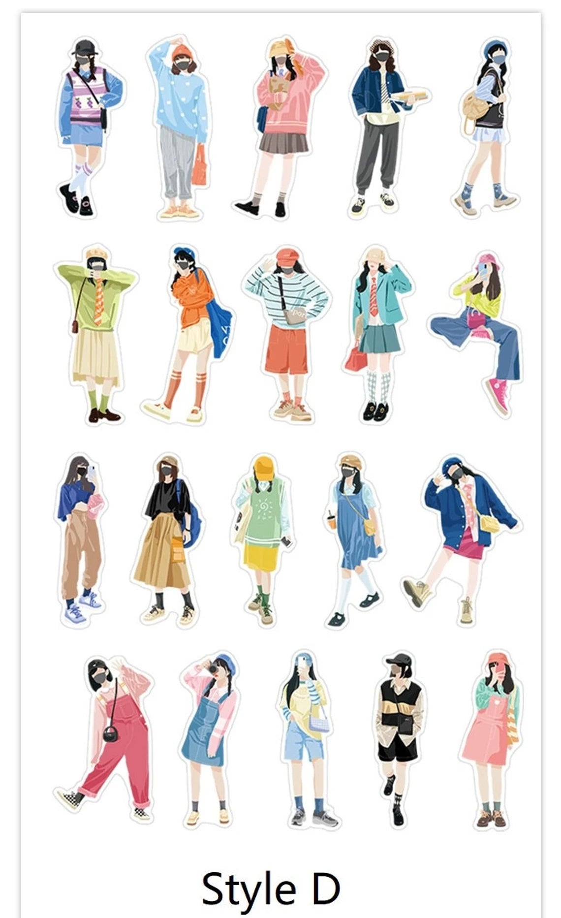 Kawaii Fashion Stickers Girls & Boys