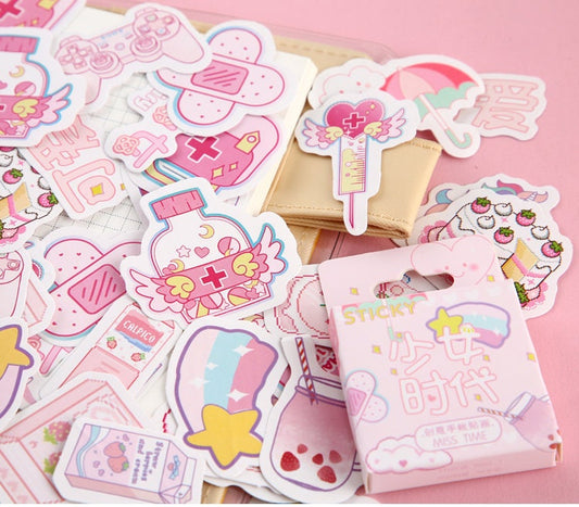 Kawaii pink sticker pack