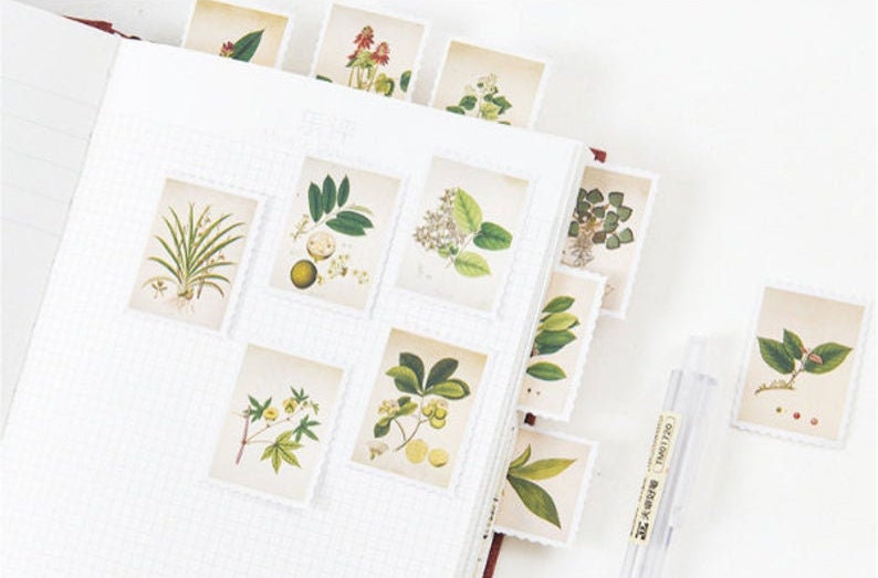 Vintage Flower stamp sticker pack