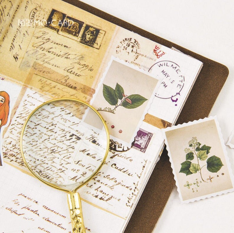 Vintage Flower stamp sticker pack