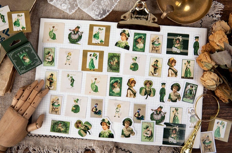 Vintage Stickers - Green