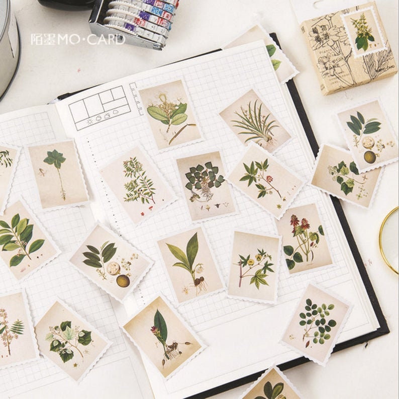 Vintage Flower stamp sticker pack