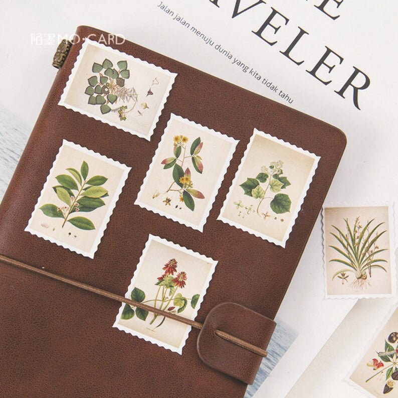 Vintage Flower stamp sticker pack