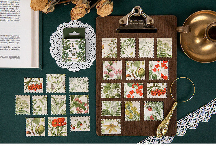 Vintage Flower Stamp Sticker Pack