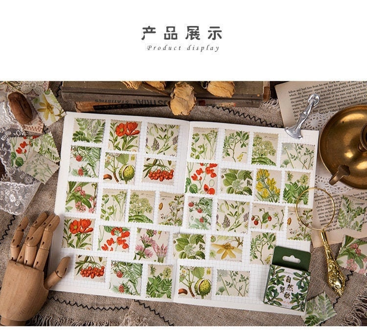 Vintage Flower Stamp Sticker Pack