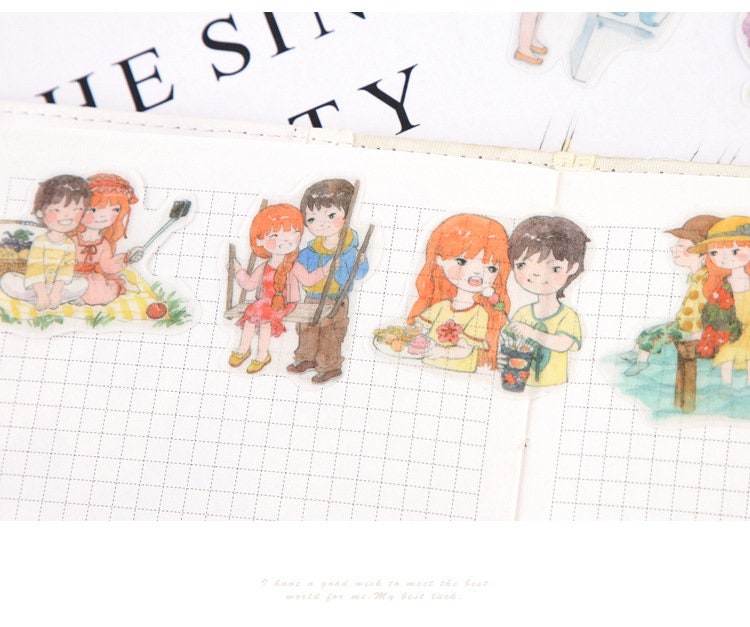 Cute Girl and Boy Stickers - 84 pcs