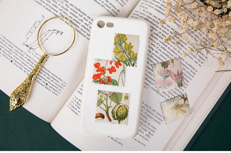Vintage Flower Stamp Sticker Pack