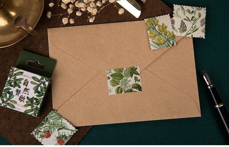 Vintage Flower Stamp Sticker Pack