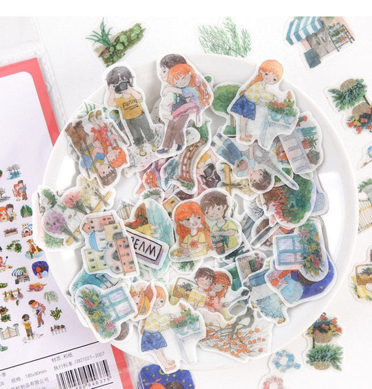 Cute Girl and Boy Stickers - 84 pcs
