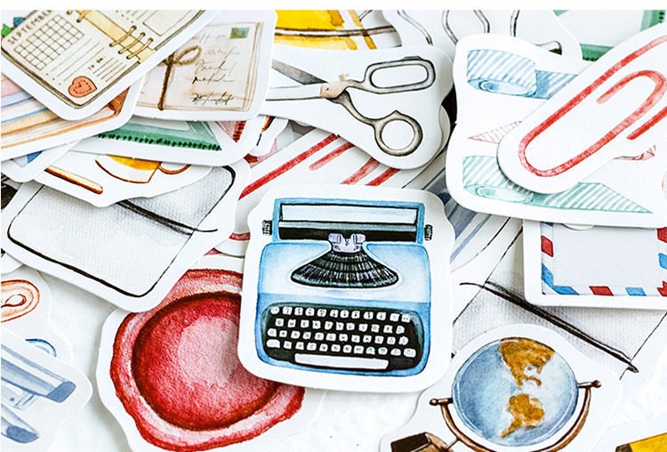 Stationary themed sticker pack
