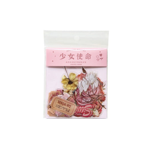 Vintage vinyl Flower stickers