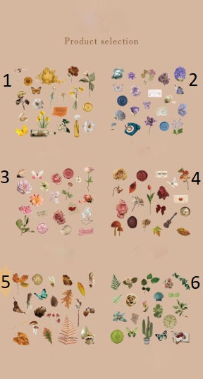 Vintage vinyl Flower stickers