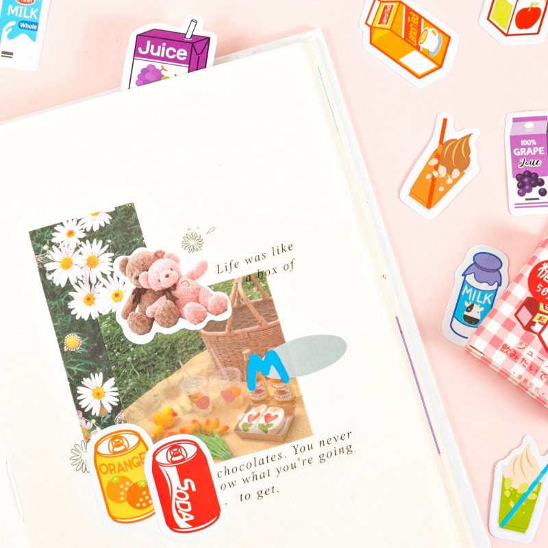 Kawaii Drink Sticker pack