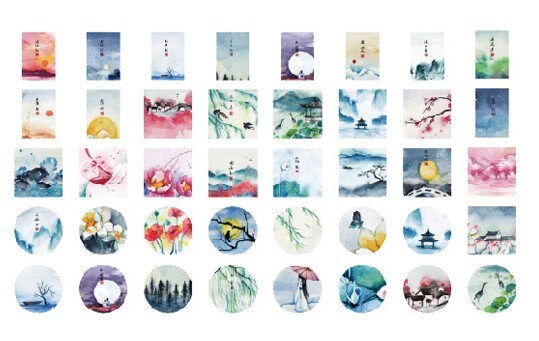 Watercolour stickers