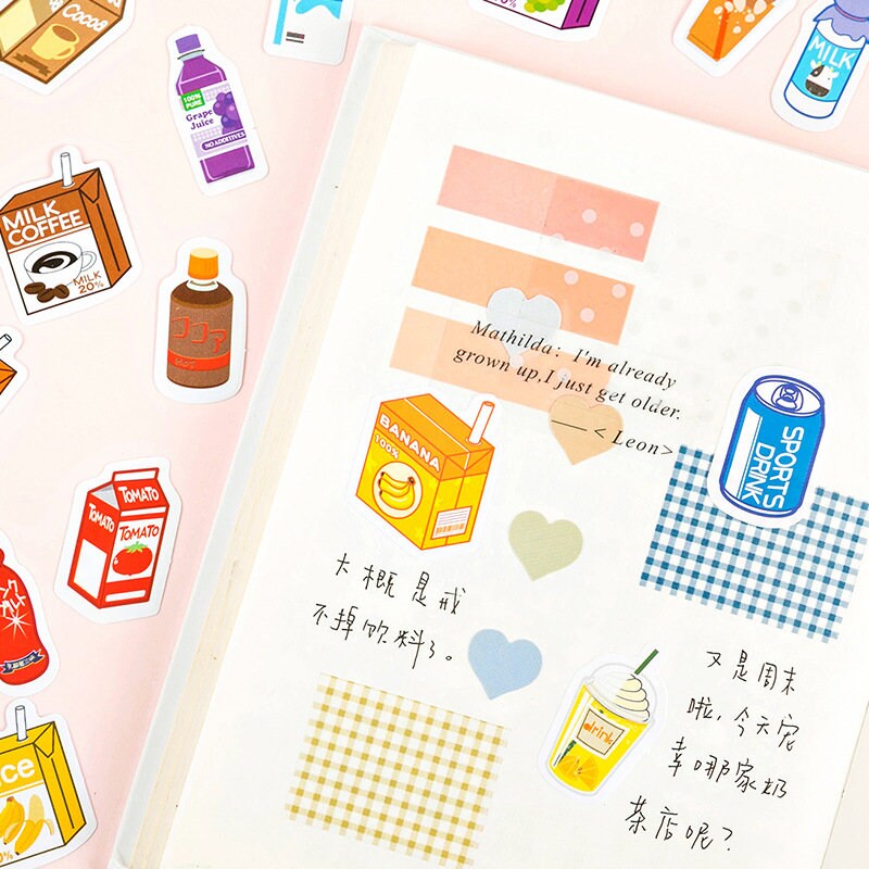 Kawaii Drink Sticker pack