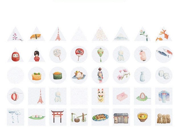 Japanese Watercolour Stickers