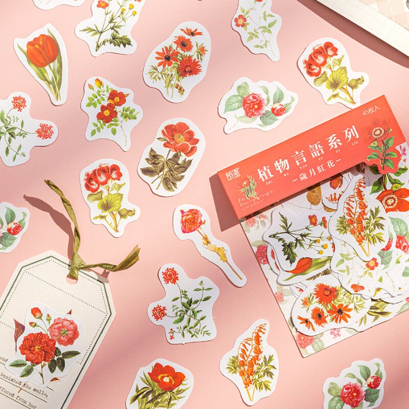 Colourful flower stickers pack