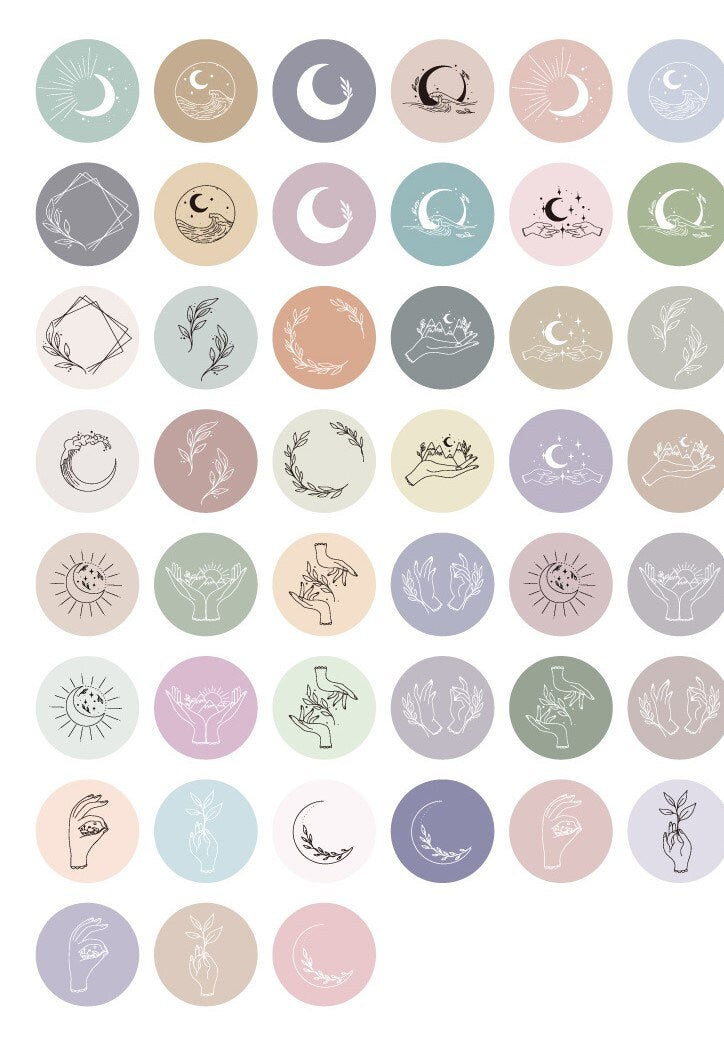 Moon stickers pack