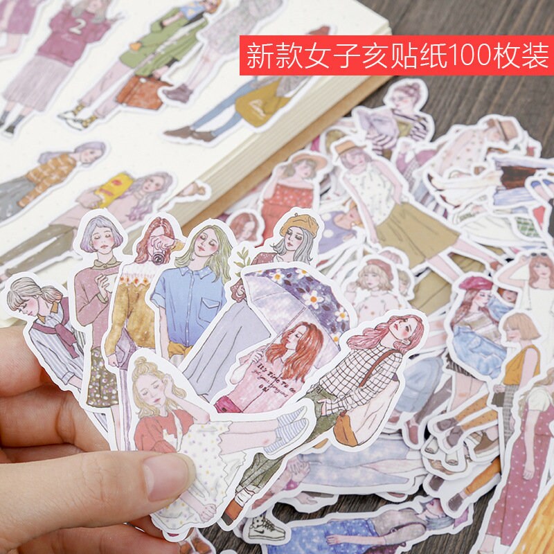 Girl Fashion Stickers - 100 pcs