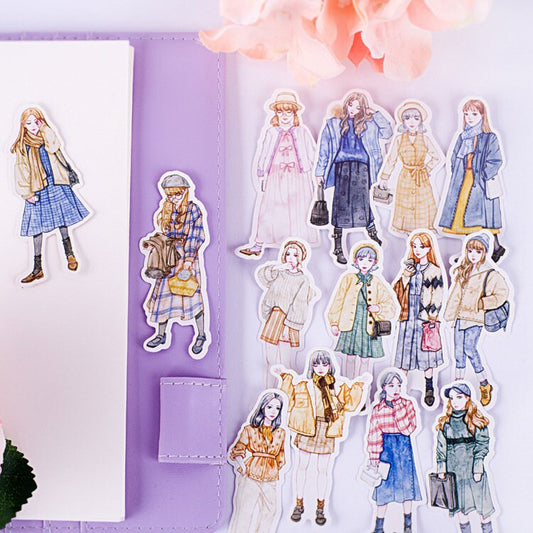 Girl Fashion Stickers - 14 pcs