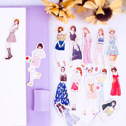 Girl Fashion Stickers - 14 pcs