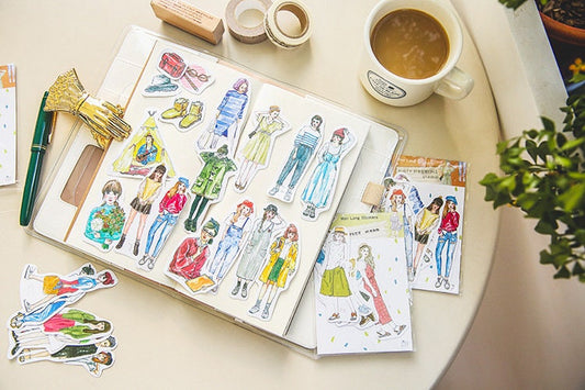 Girls Fashion Stickers - 6 pcs