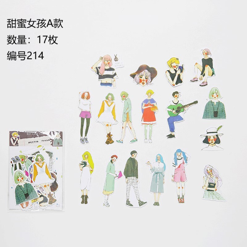 Girl Fashion Stickers - 16-18 pcs