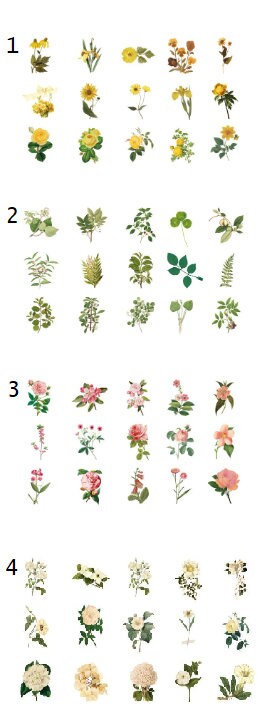 Colourful flower stickers pack