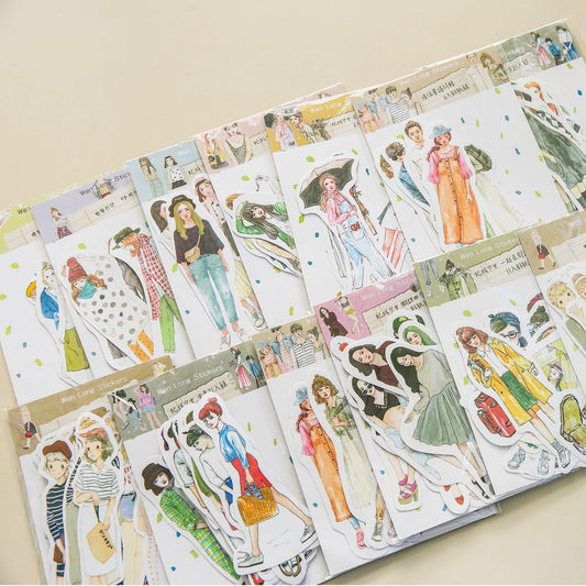 Girls Fashion Stickers - 6 pcs